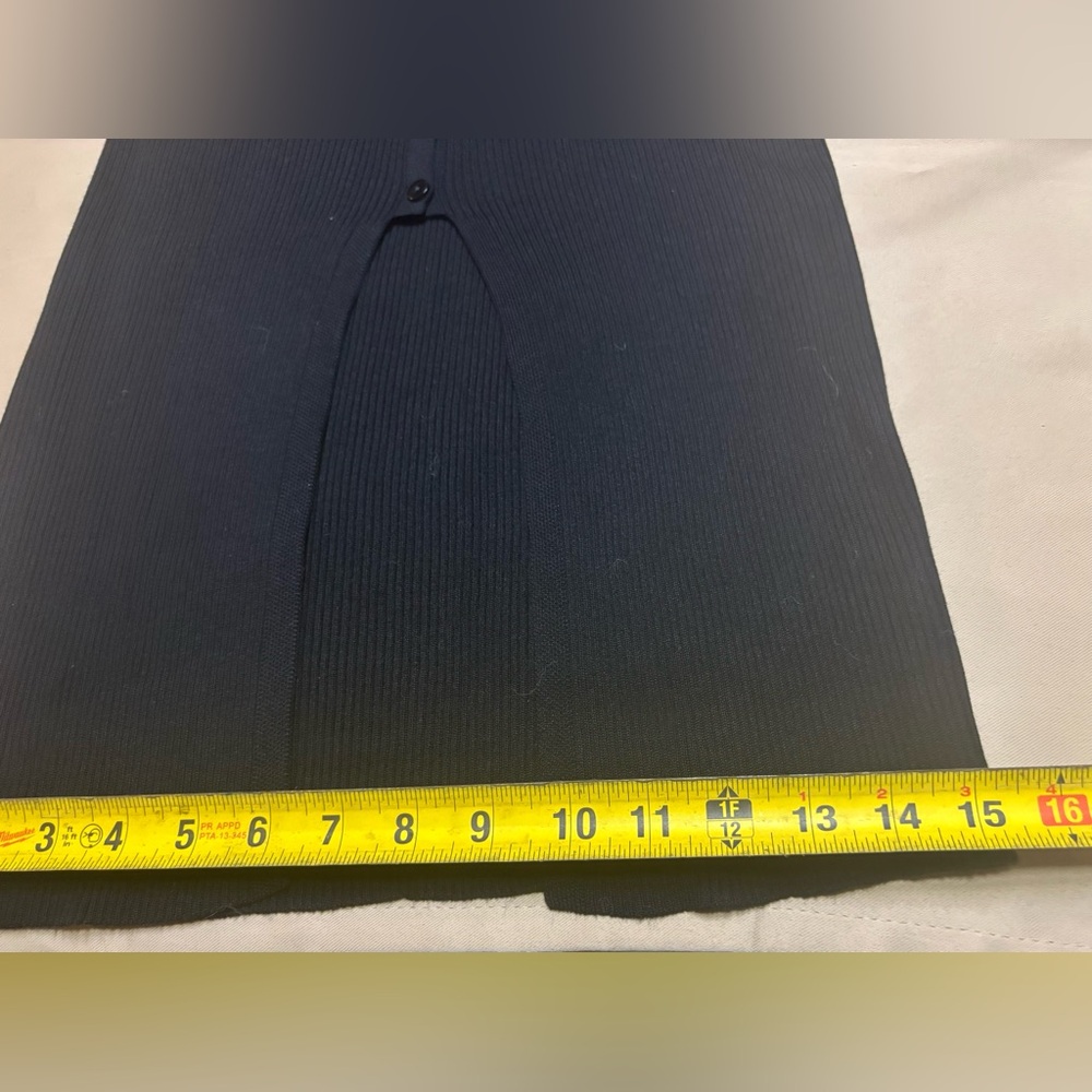 NEW Fashion Nova Women Small Ribbed Maxi Dress Long Sleeve Black Button Up Slit - Picture 8 of 13